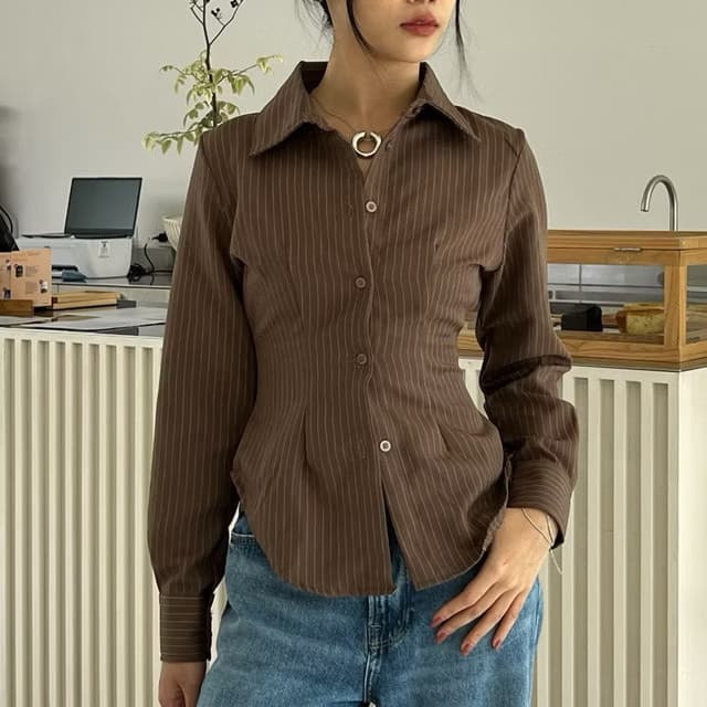 ESSI Elton Fitted Shirt - kemeja fitted / kemeja ketat wanita / kemeja kantor / atasan hijab